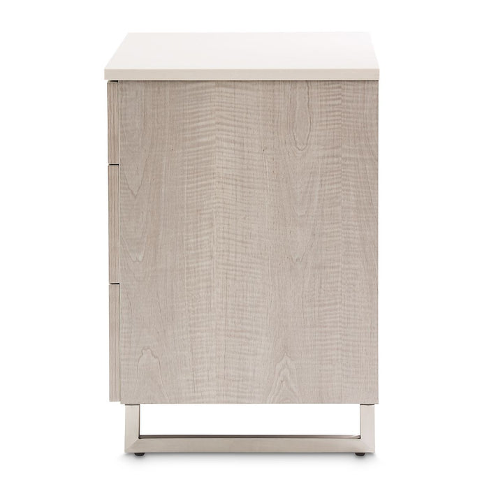 AICO Marin Nightstand in Greige - Furniture Land (Milwaukee, WI)