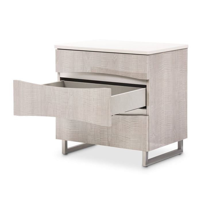 AICO Marin Nightstand in Greige - Furniture Land (Milwaukee, WI)