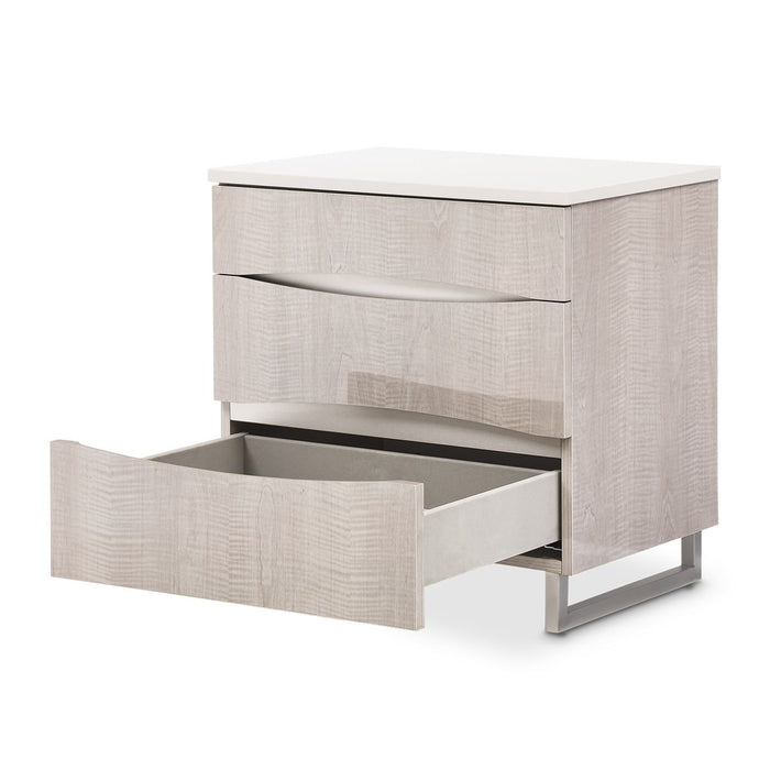 AICO Marin Nightstand in Greige - Furniture Land (Milwaukee, WI)