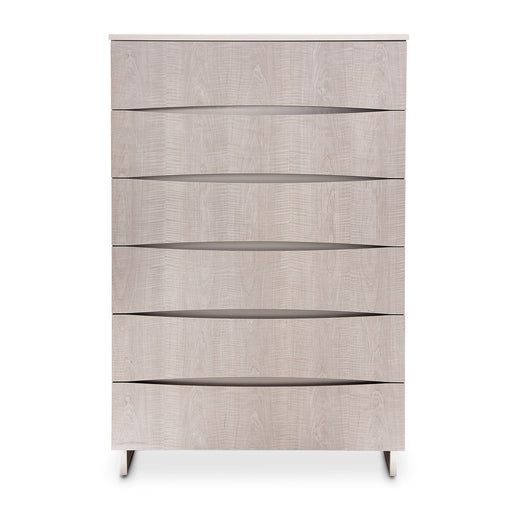AICO Marin 6-Drawer Chest in Greige - Furniture Land (Milwaukee, WI)