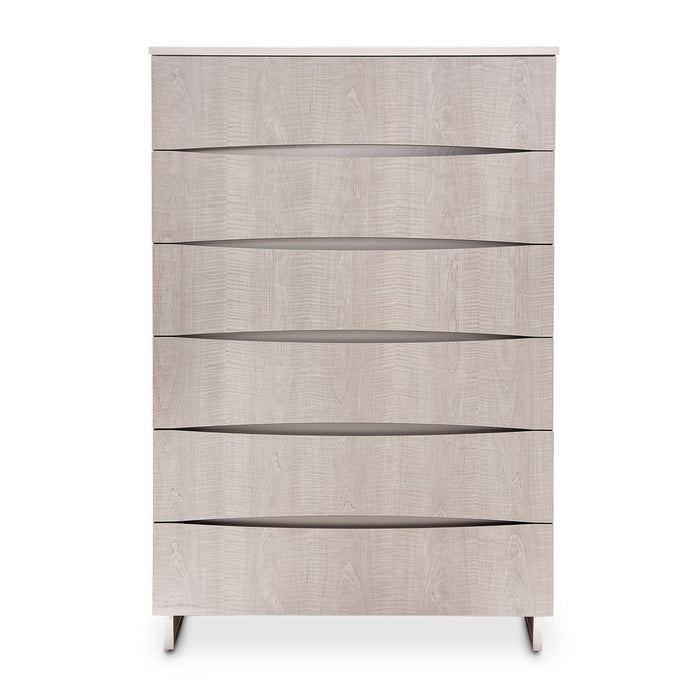 AICO Marin 6-Drawer Chest in Greige - Furniture Land (Milwaukee, WI)