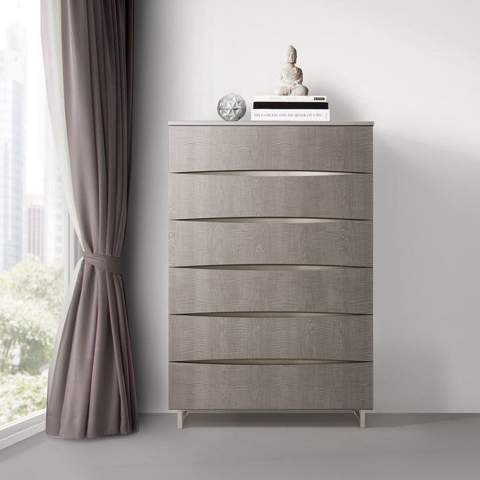 AICO Marin 6-Drawer Chest in Greige - Furniture Land (Milwaukee, WI)