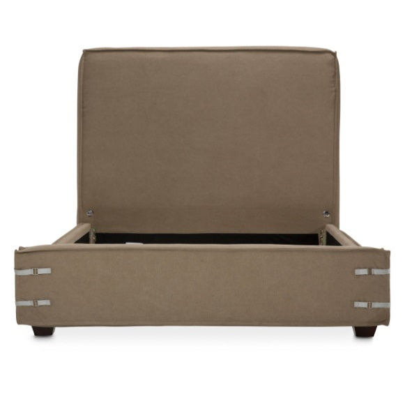 AICO Furniture Penninsula Queen Upholstered Bed in Khaki - Furniture Land (Milwaukee, WI)