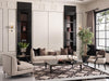 AICO La Francaise Mansion Sofa in Cafe/Black - Furniture Land (Milwaukee, WI)