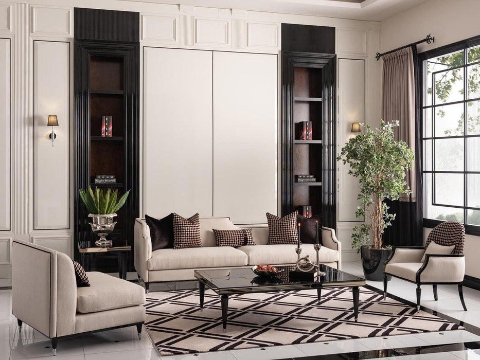 AICO La Francaise Mansion Sofa in Cafe/Black - Furniture Land (Milwaukee, WI)