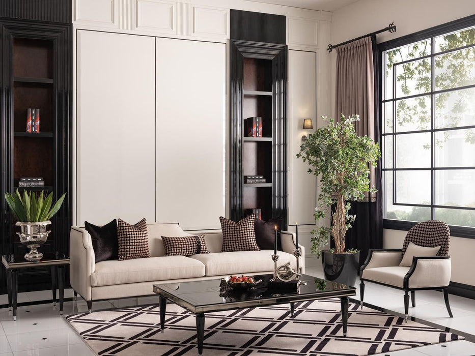 AICO La Francaise Mansion Sofa in Cafe/Black - Furniture Land (Milwaukee, WI)