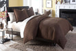 AICO Leigh 3-pc King Coverlet/Duvet Set in Cocoa - Furniture Land (Milwaukee, WI)
