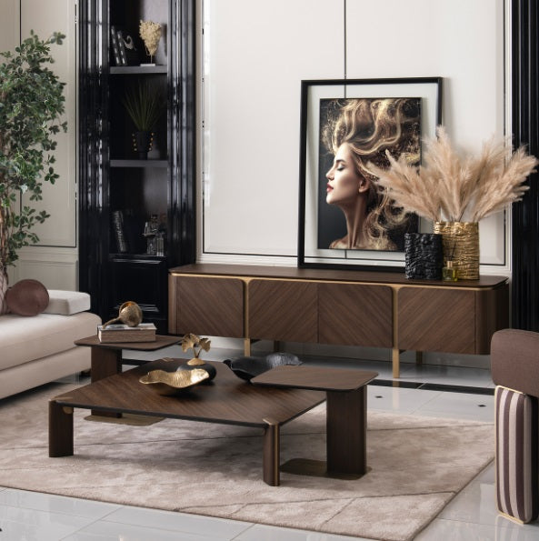 AICO Furniture Amora Cocktail Table in Eggshell Walnut - Furniture Land (Milwaukee, WI)