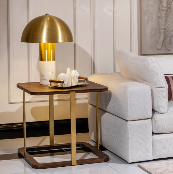 AICO Furniture Amora Side Table in Eggshell Walnut - Furniture Land (Milwaukee, WI)
