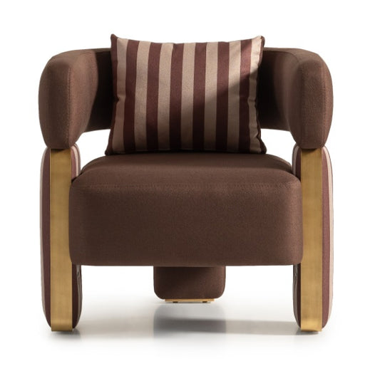 AICO Furniture Amora Chair Brown in Eggshell Walnut - Furniture Land (Milwaukee, WI)