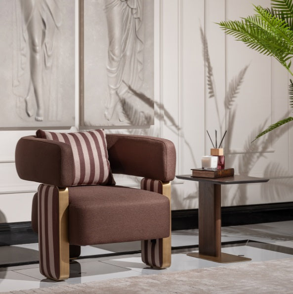 AICO Furniture Amora Chair Brown in Eggshell Walnut - Furniture Land (Milwaukee, WI)