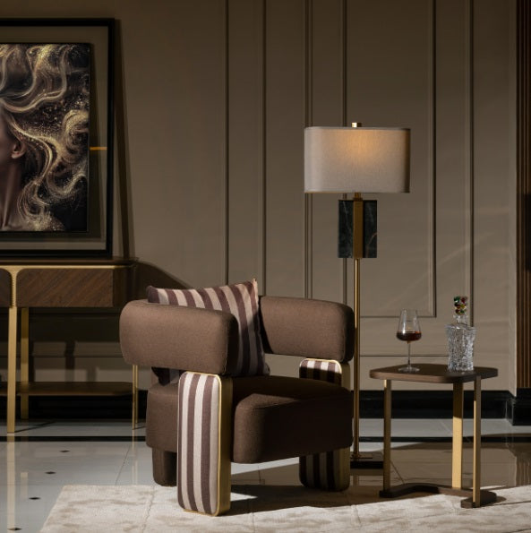 AICO Furniture Amora Chair Brown in Eggshell Walnut - Furniture Land (Milwaukee, WI)