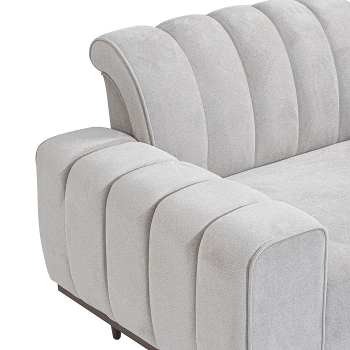 AICO Balboa Chair And A Half in Warm Walnut - Furniture Land (Milwaukee, WI)