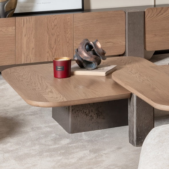 AICO Furniture Bristol Point Medium Cocktail Table in Saddle Brown - Furniture Land (Milwaukee, WI)