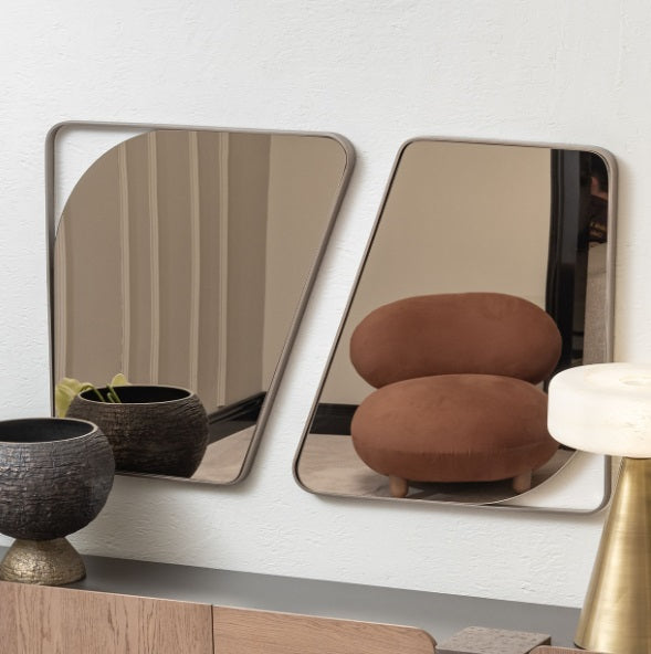 AICO Furniture Bristol Point Wall Mirror in Saddle Brown - Furniture Land (Milwaukee, WI)