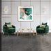AICO Furniture Celine Chair in Emerald/Gold - Furniture Land (Milwaukee, WI)