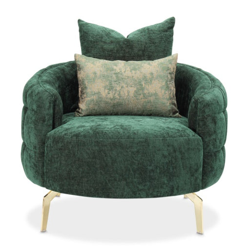 AICO Furniture Celine Chair in Emerald/Gold - Furniture Land (Milwaukee, WI)