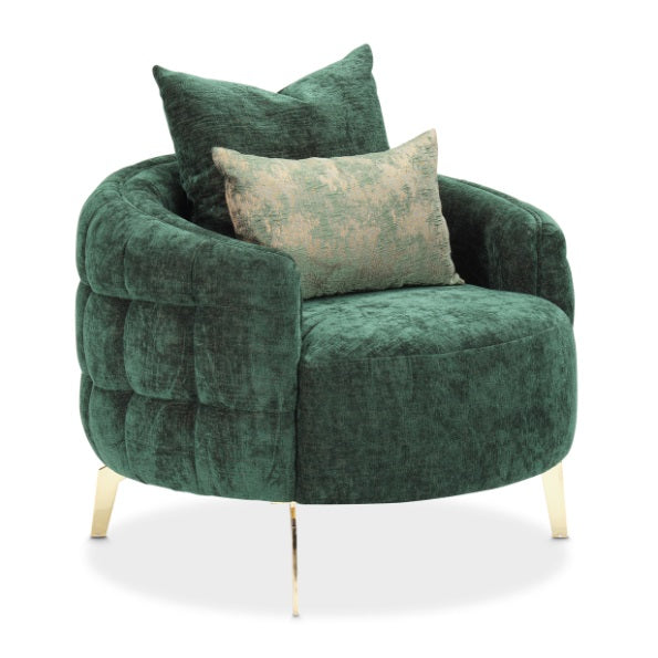 AICO Furniture Celine Chair in Emerald/Gold - Furniture Land (Milwaukee, WI)