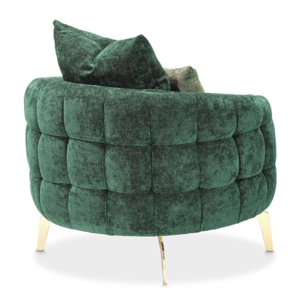 AICO Furniture Celine Chair in Emerald/Gold - Furniture Land (Milwaukee, WI)