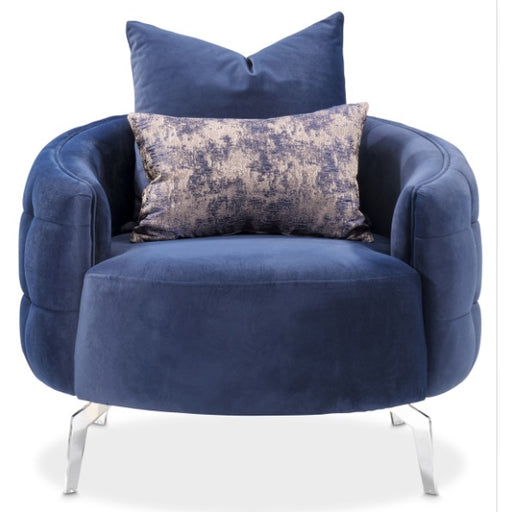 AICO Furniture Celine Chair in Indigo/Silver - Furniture Land (Milwaukee, WI)