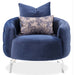 AICO Furniture Celine Chair in Indigo/Silver - Furniture Land (Milwaukee, WI)