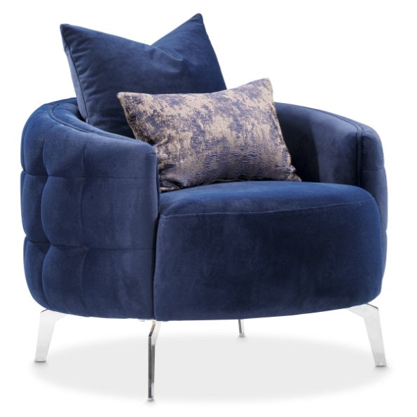 AICO Furniture Celine Chair in Indigo/Silver - Furniture Land (Milwaukee, WI)