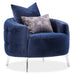 AICO Furniture Celine Chair in Indigo/Silver - Furniture Land (Milwaukee, WI)