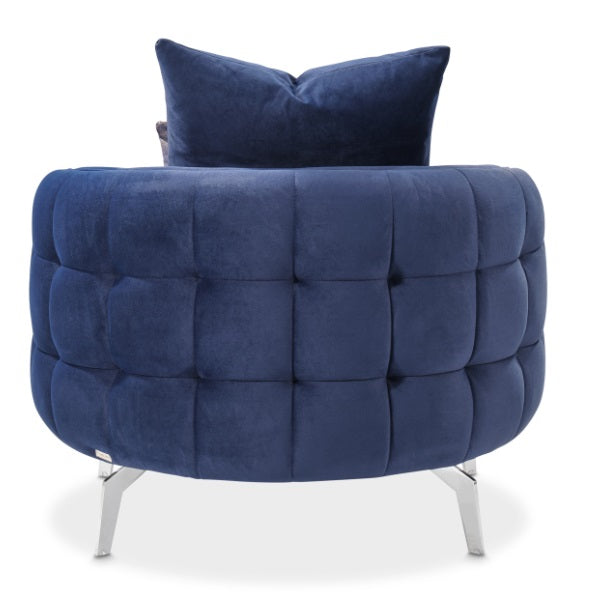 AICO Furniture Celine Chair in Indigo/Silver - Furniture Land (Milwaukee, WI)