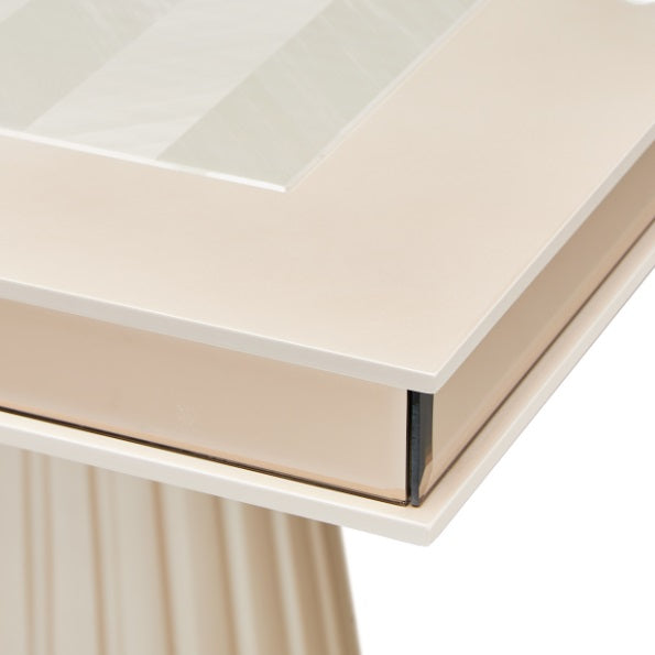 AICO Furniture Carmela Rectangular Dining Table in Shimmer Ivory - Furniture Land (Milwaukee, WI)