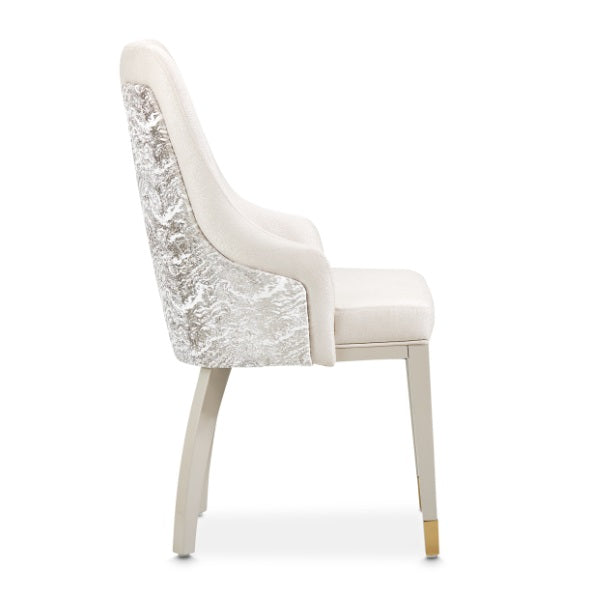 AICO Furniture Carmela Dining Arm Chair (Set of 2) in Shimmer Ivory - Furniture Land (Milwaukee, WI)