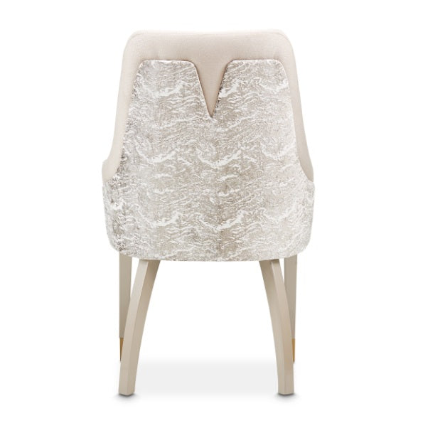 AICO Furniture Carmela Dining Arm Chair (Set of 2) in Shimmer Ivory - Furniture Land (Milwaukee, WI)