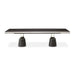 AICO Furniture Carmela Pedestal Dining Table in Glossy Charcoal Sand - Furniture Land (Milwaukee, WI)