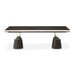 AICO Furniture Carmela Pedestal Dining Table in Glossy Charcoal Sand - Furniture Land (Milwaukee, WI)