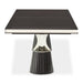 AICO Furniture Carmela Pedestal Dining Table in Glossy Charcoal Sand - Furniture Land (Milwaukee, WI)