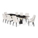 AICO Furniture Carmela Pedestal Dining Table in Glossy Charcoal Sand - Furniture Land (Milwaukee, WI)