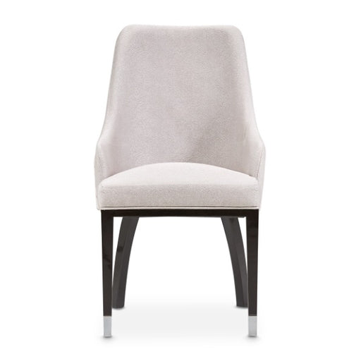 AICO Furniture Carmela Dining Arm Chair (Set of 2) in Glossy Charcoal Sand - Furniture Land (Milwaukee, WI)