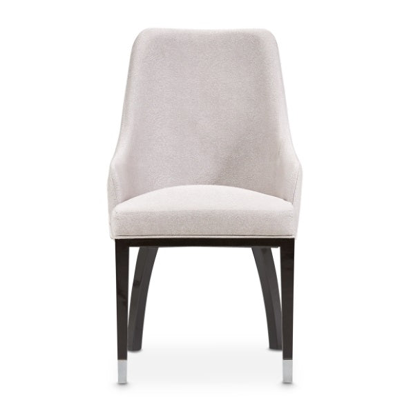 AICO Furniture Carmela Dining Arm Chair (Set of 2) in Glossy Charcoal Sand - Furniture Land (Milwaukee, WI)