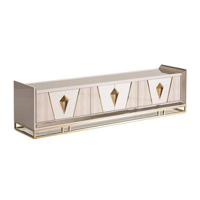 AICO Carmela Media Cabinet in Shimmer Ivory - Furniture Land (Milwaukee, WI)