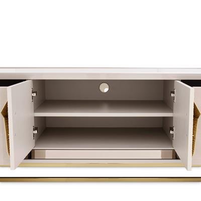 AICO Carmela Media Cabinet in Shimmer Ivory - Furniture Land (Milwaukee, WI)