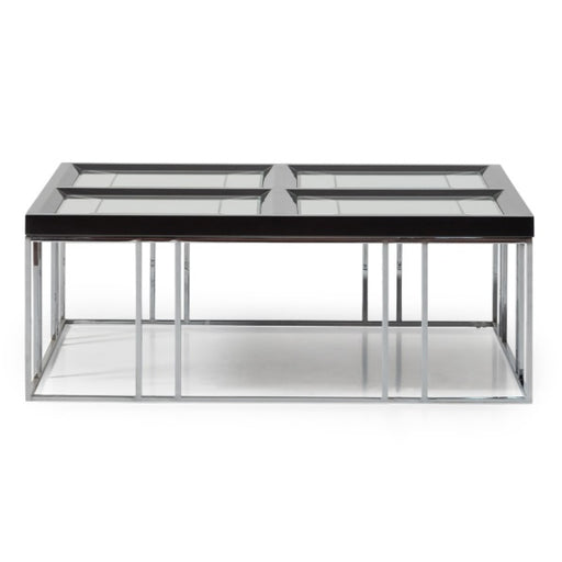 AICO Furniture Carmela Cocktail Table in Glossy Charcoal Sand - Furniture Land (Milwaukee, WI)