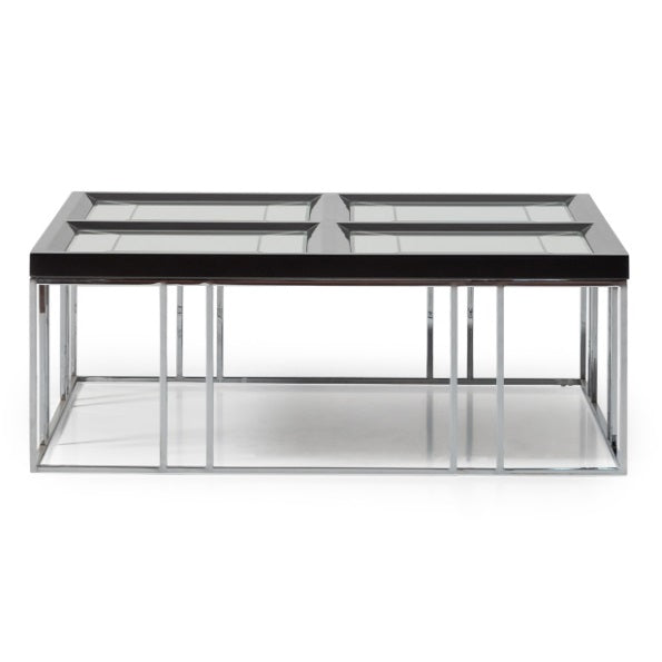 AICO Furniture Carmela Cocktail Table in Glossy Charcoal Sand - Furniture Land (Milwaukee, WI)