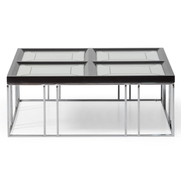 AICO Furniture Carmela Cocktail Table in Glossy Charcoal Sand - Furniture Land (Milwaukee, WI)
