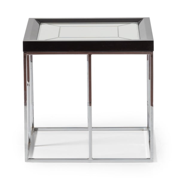AICO Furniture Carmela End Table in Glossy Charcoal Sand - Furniture Land (Milwaukee, WI)