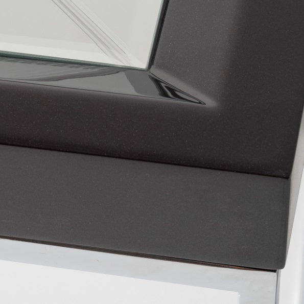AICO Furniture Carmela End Table in Glossy Charcoal Sand - Furniture Land (Milwaukee, WI)