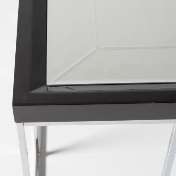 AICO Furniture Carmela End Table in Glossy Charcoal Sand - Furniture Land (Milwaukee, WI)