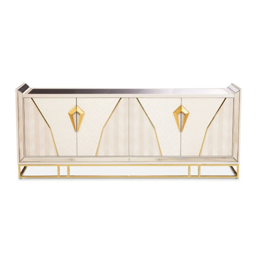 AICO Furniture Carmela Console Table in Shimmer Ivory - Furniture Land (Milwaukee, WI)