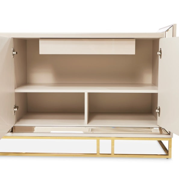 AICO Furniture Carmela Console Table in Shimmer Ivory - Furniture Land (Milwaukee, WI)