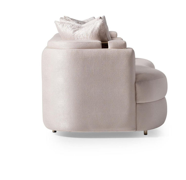 AICO Carmela Sofa Almond in Shimmer Ivory - Furniture Land (Milwaukee, WI)