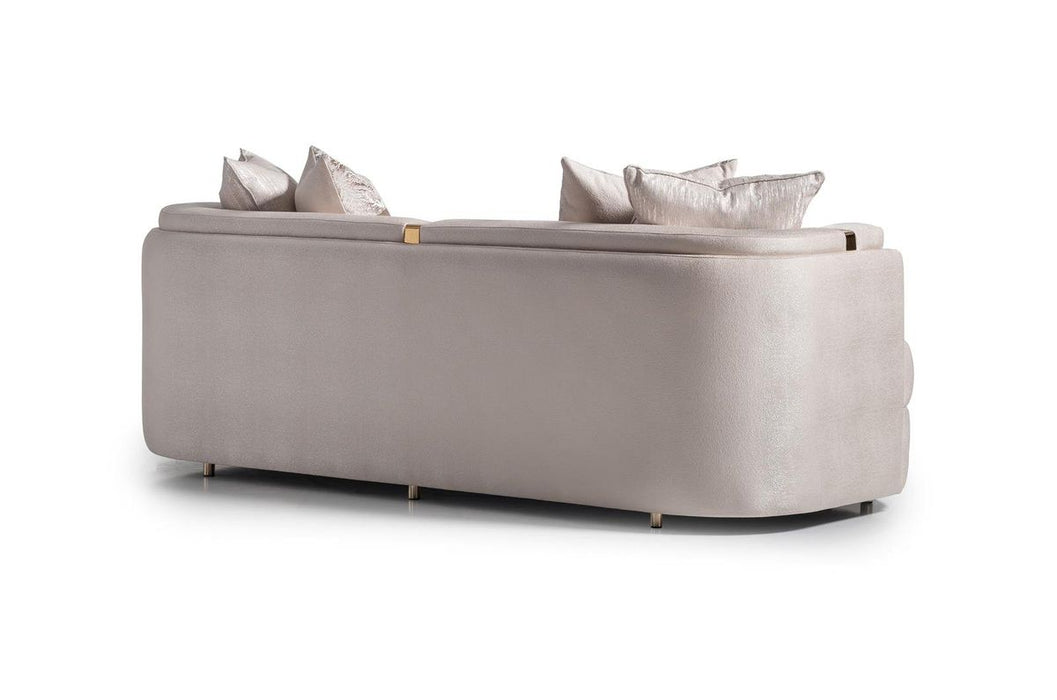 AICO Carmela Sofa Almond in Shimmer Ivory - Furniture Land (Milwaukee, WI)