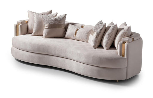 AICO Carmela Mansion Sofa in Shimmer Ivory - Furniture Land (Milwaukee, WI)
